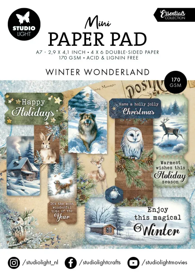 StudioLight Essentials Mini Paper Pad Winter Wonderland 24 Blatt