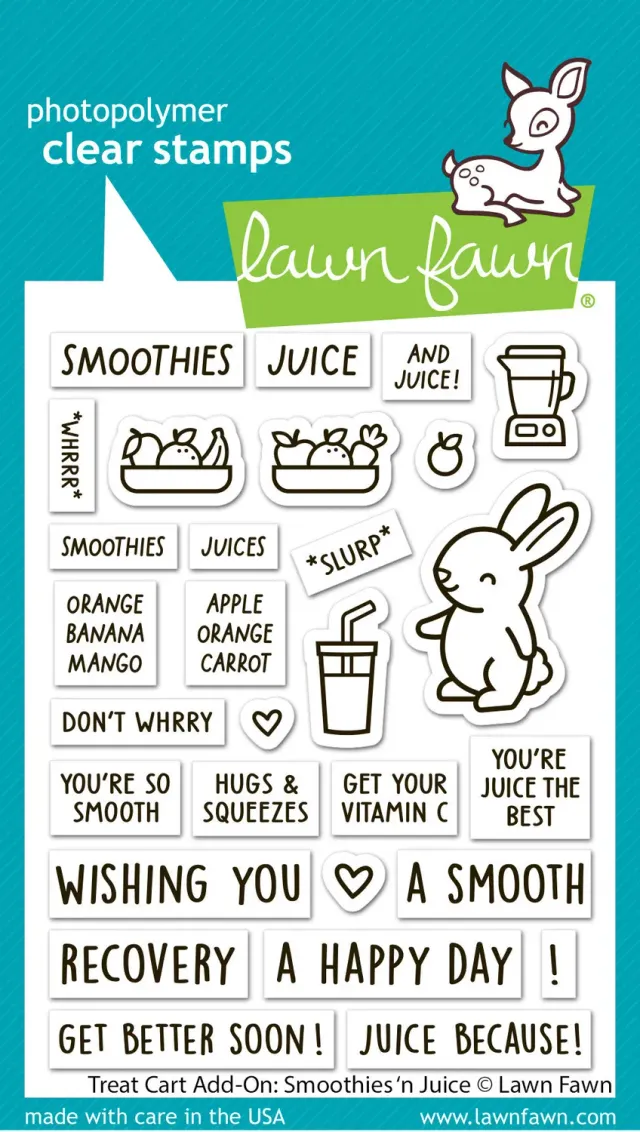 Lawn Fawn Treat Cart Smoothies n Juice Clear Stamps USA
