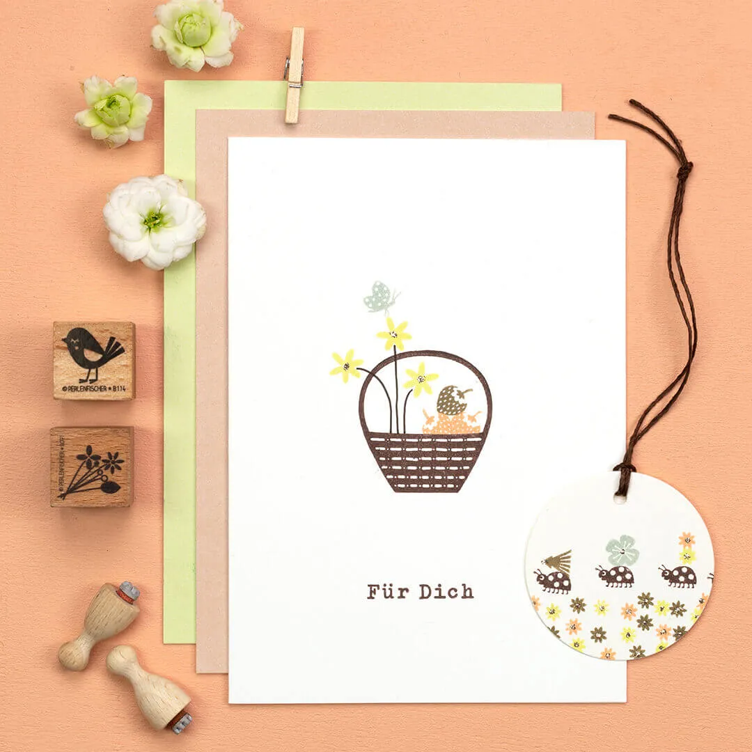 Perlenfischer Marienkäfer mini Stempel 6x10 mm Glück