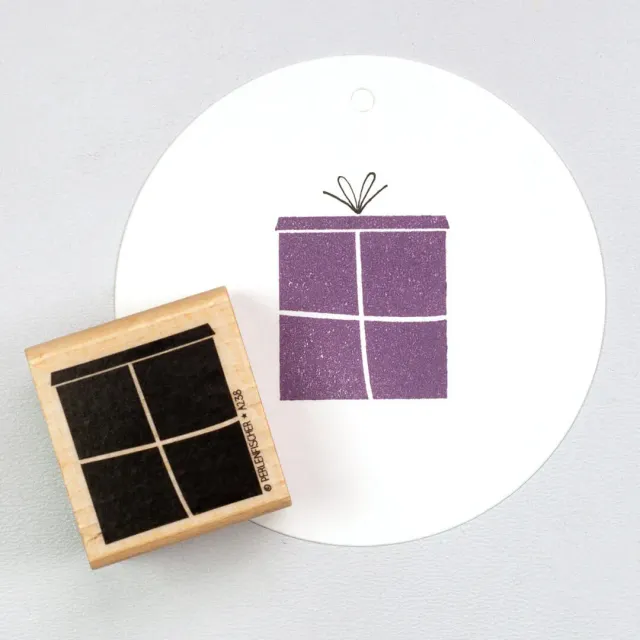 Perlenfischer Geschenk XL Stempel 27x28 mm Holz