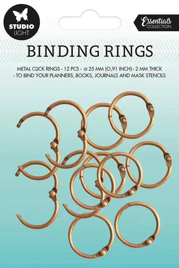 StudioLight Essentials Binding Click Rings 25 mm Altgold 12 St