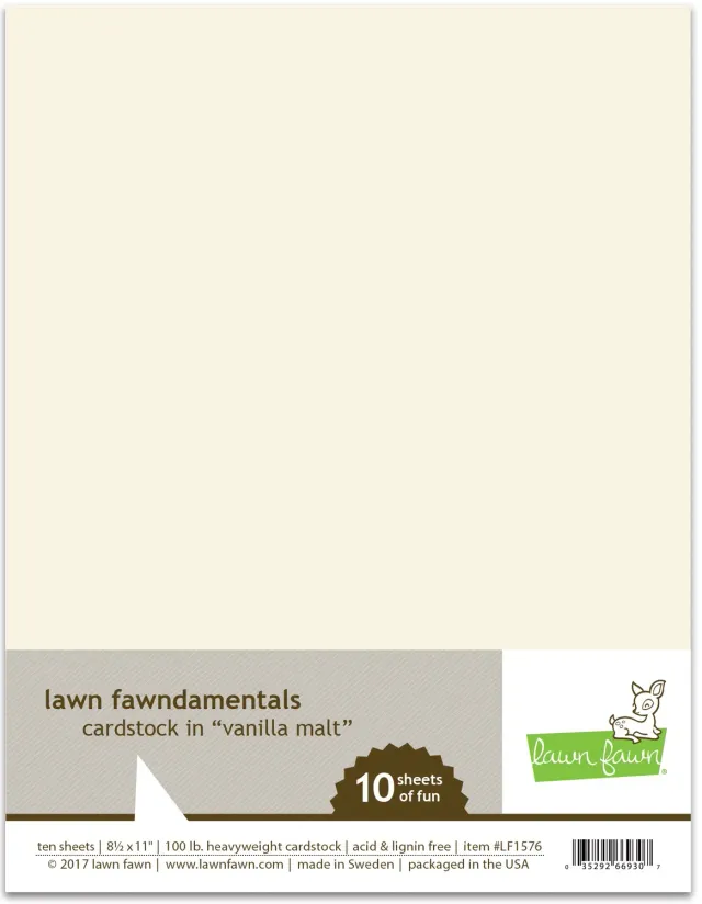 Lawn Fawn Vanilla Malt LF1576 Cardstock Creme 10 Blatt A4-nah
