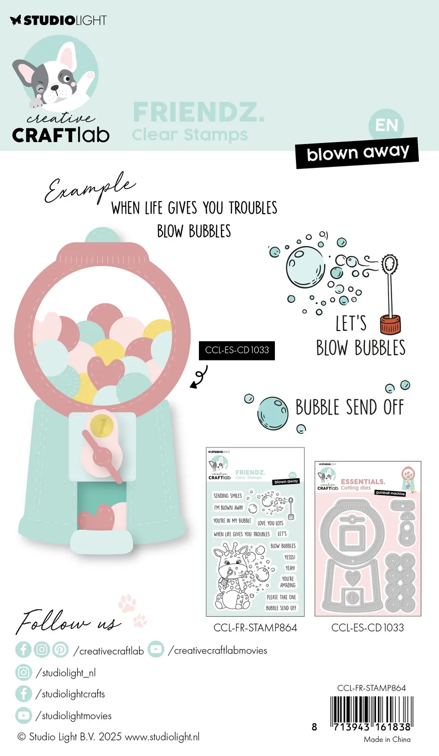 StudioLight Creative Craftlab Friendz Blown away Clear Stamps für Karten