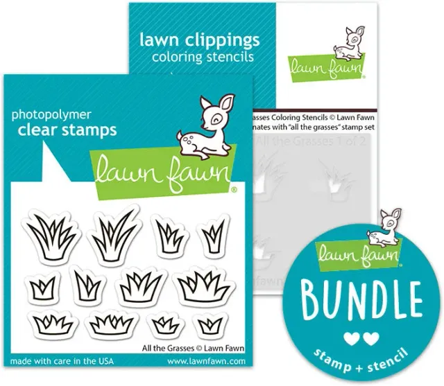 Lawn Fawn All the Grasses Bundle Stempel + Schablonen