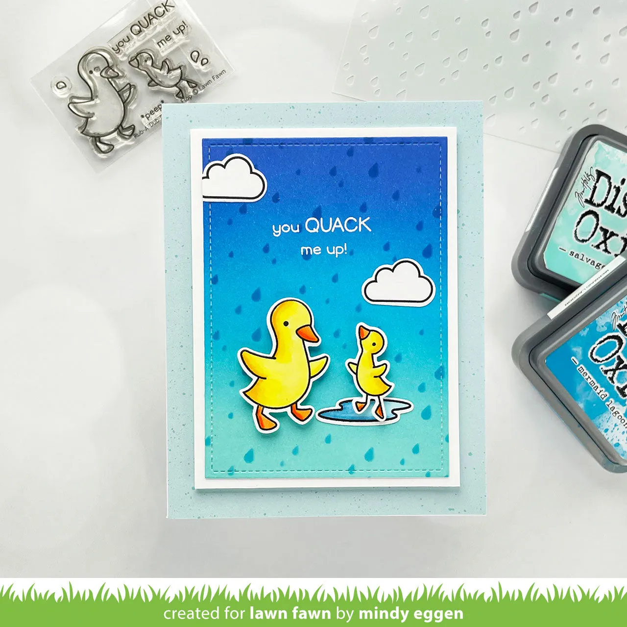 Lawn Fawn Rub-a-Dub-Dub Flip-Flop Clear Stamps Ente