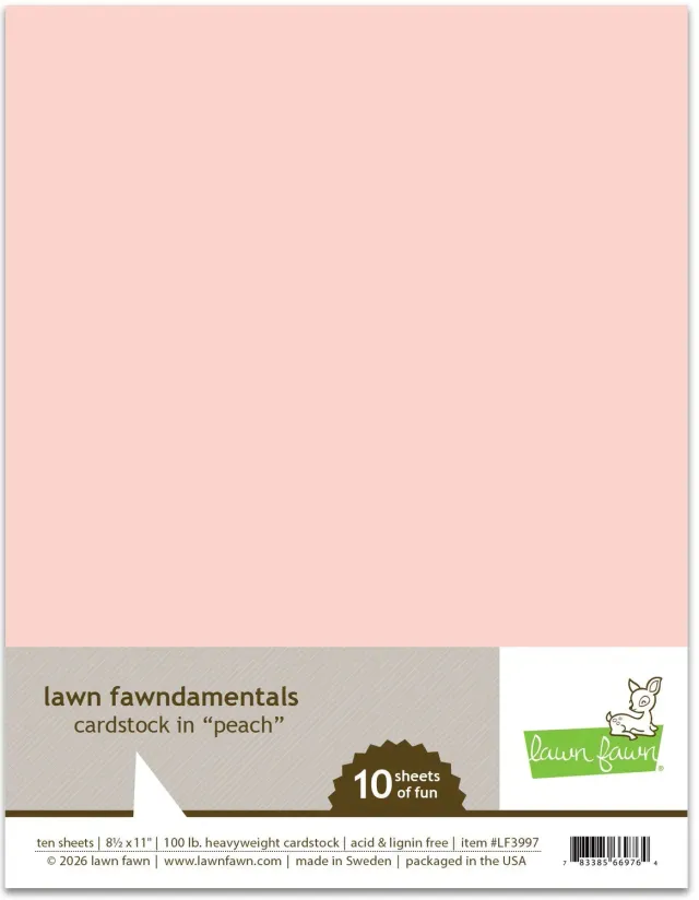 Lawn Fawn Peach Cardstock 10 Bögen Pfirsich