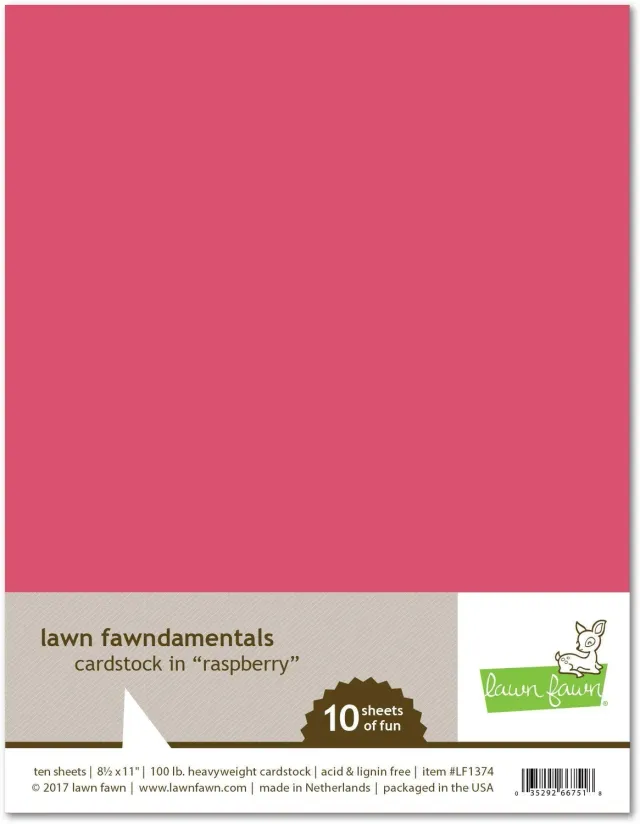 Lawn Fawn Raspberry Cardstock Bastelkarton 10 Blatt himbeer