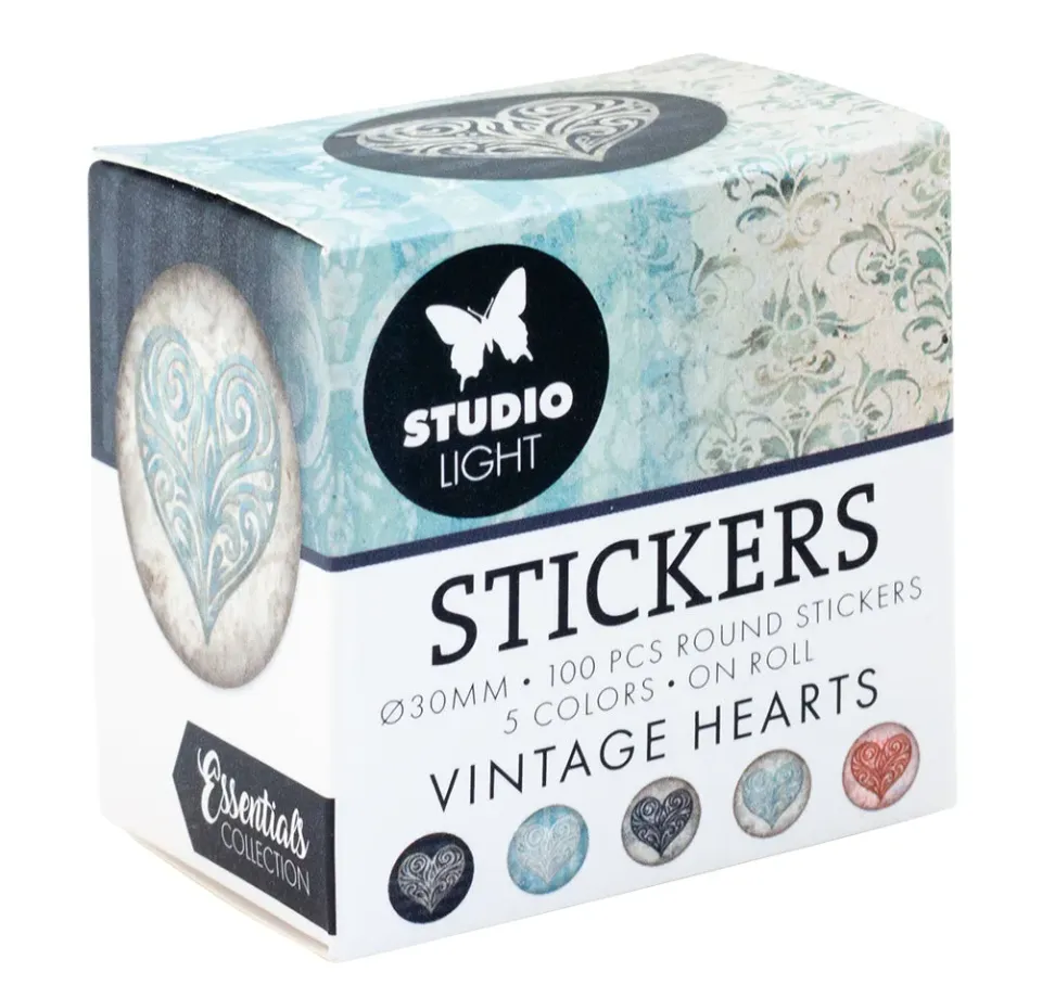 Studio Light Essentials Vintage Heart Sticker Bogen Vintage