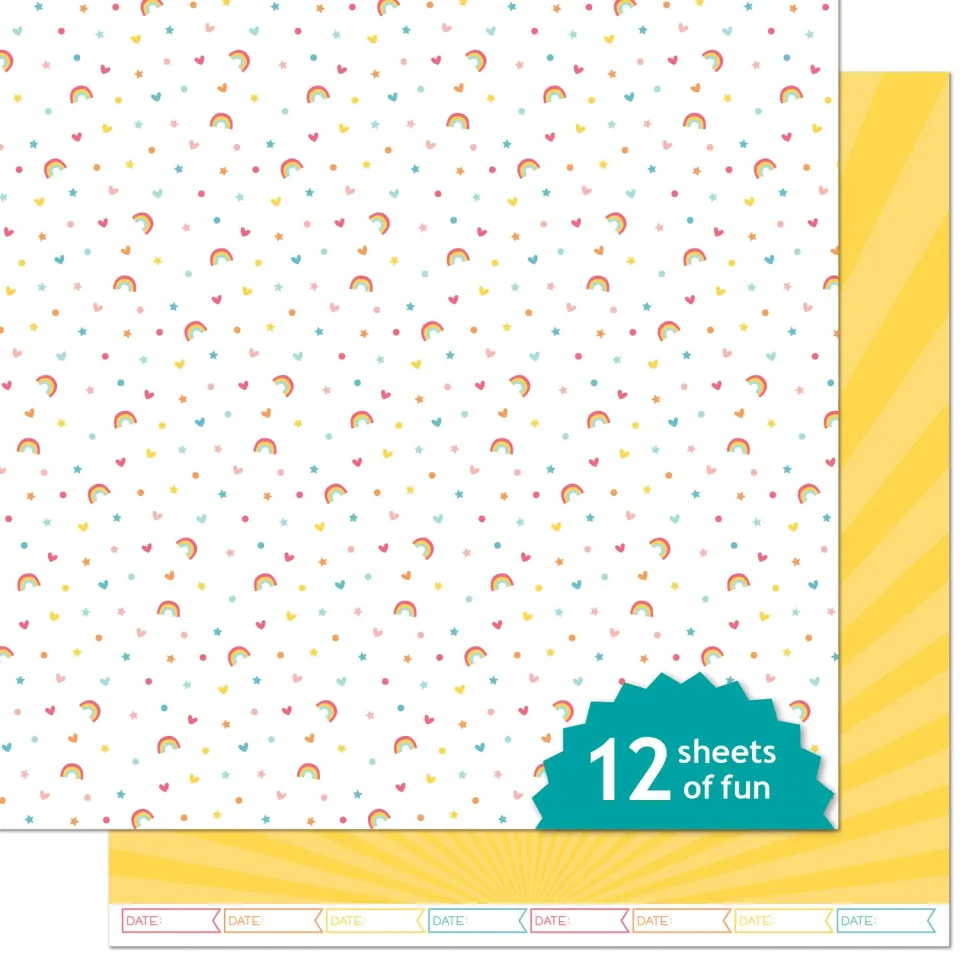 Lawn Fawn April Remix Designpapier 30,5x30,5 Regenbogen