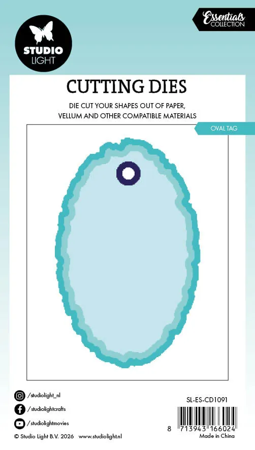 Studio Light Essentials Torn Edge Tag Oval Stanzschablone