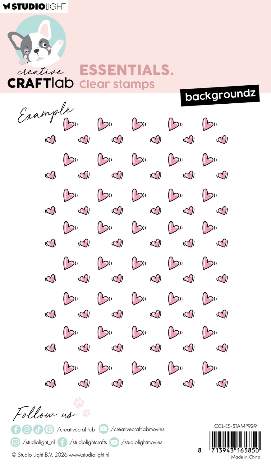 Creative Craftlab Essentials Stempel Backgroundz Hearts
