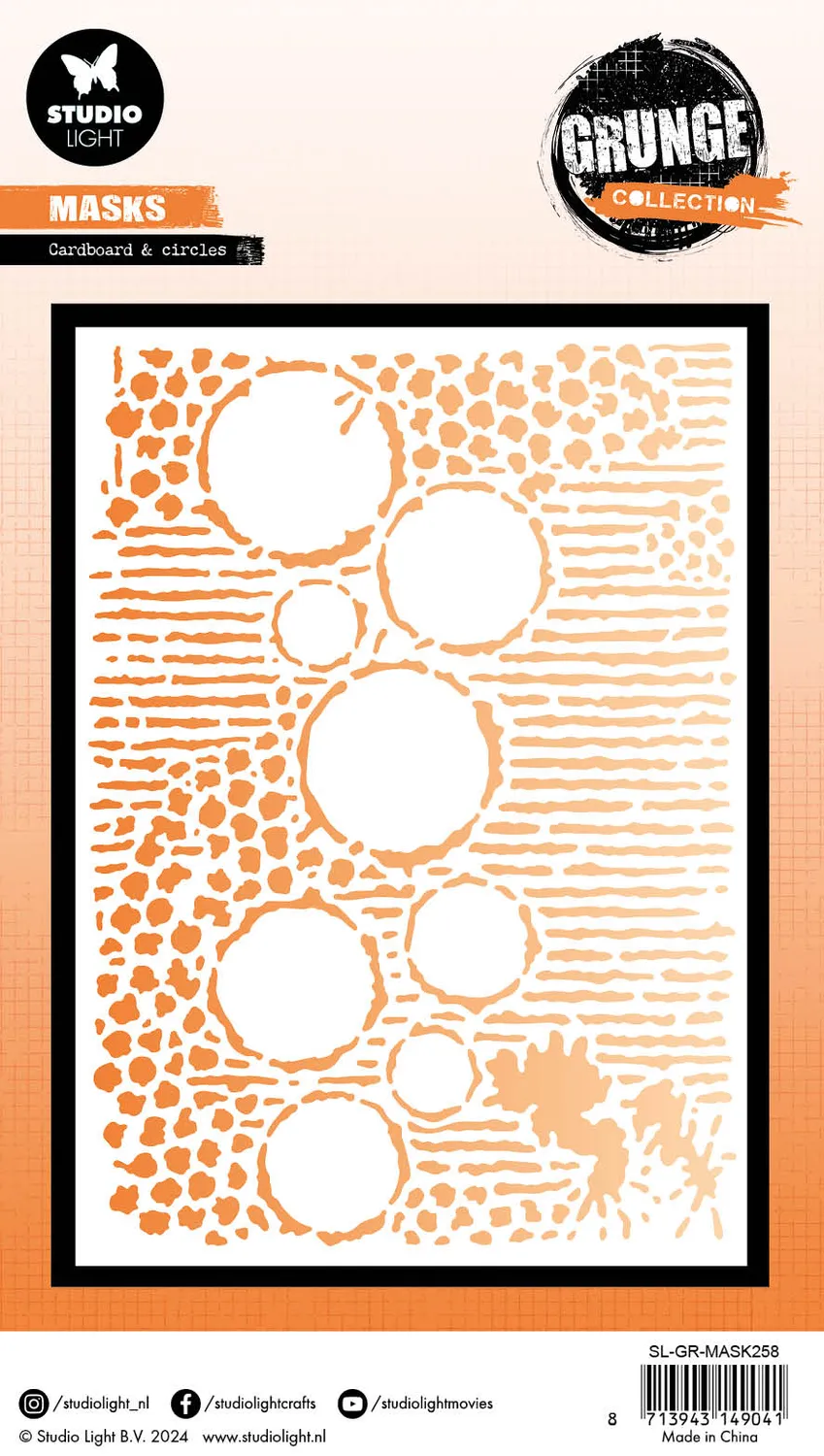 StudioLight Grunge Cardboard Circles Schablone 15x21 cm