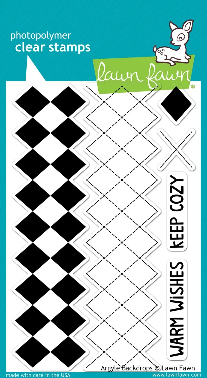 Lawn Fawn Argyle Backdrops Clear Stamps Karo Set