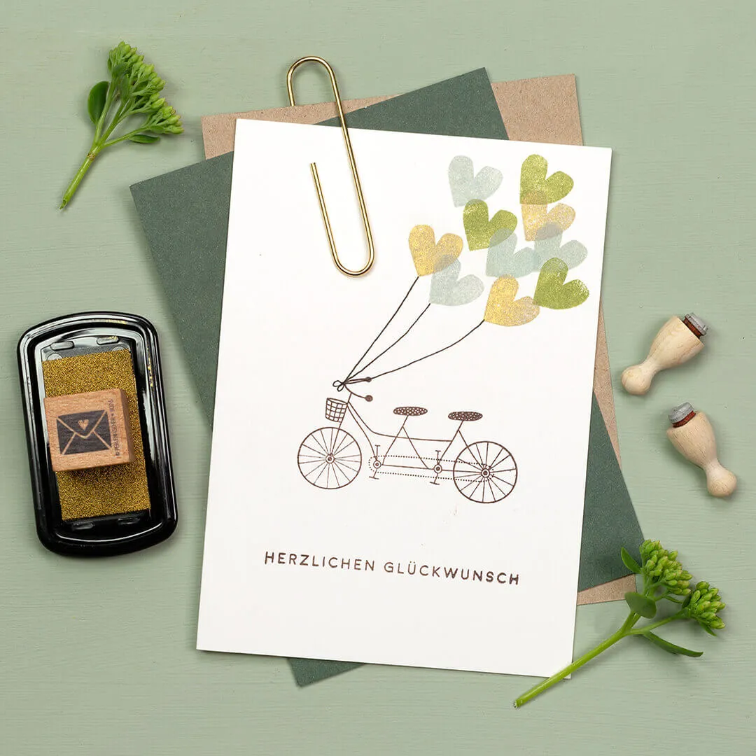 Perlenfischer Tandem Stempel Fahrrad 32x61 mm Hochzeit