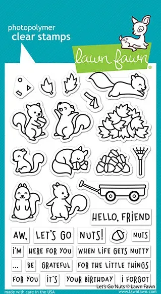 Lawn Fawn Let's Go Nuts Stempelset Eichhörnchen Herbst