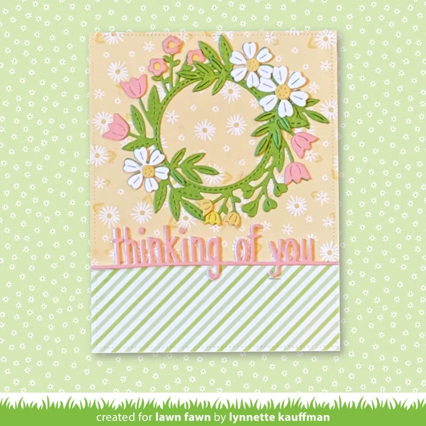Lawn Fawn Magic Iris Floral Wreath Add-On Stanzen