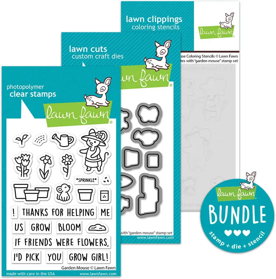 Lawn Fawn Garden Mouse Stempel-Stanzen-Schablonen Bundle