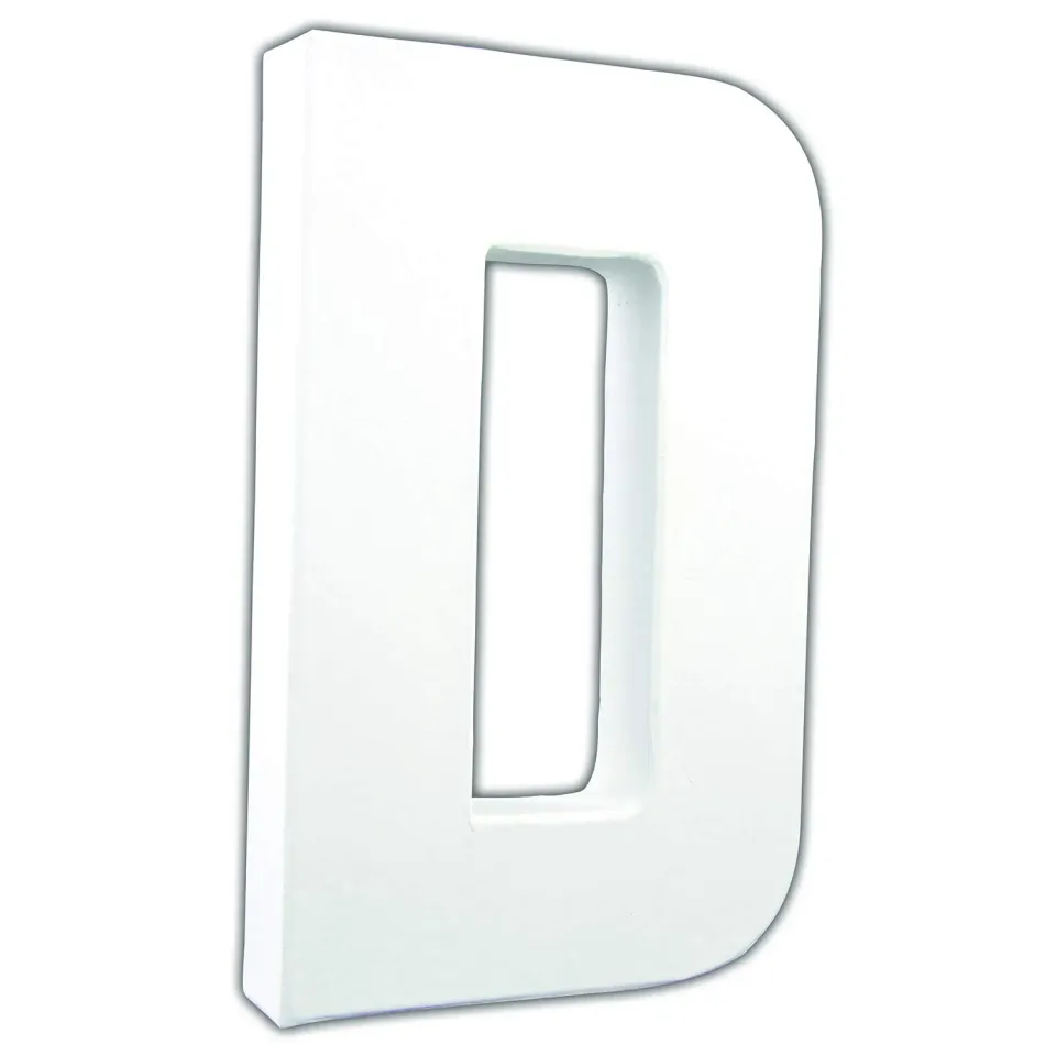 Décopatch AC703C Pappmaché-Buchstabe D 20,5 cm weiß