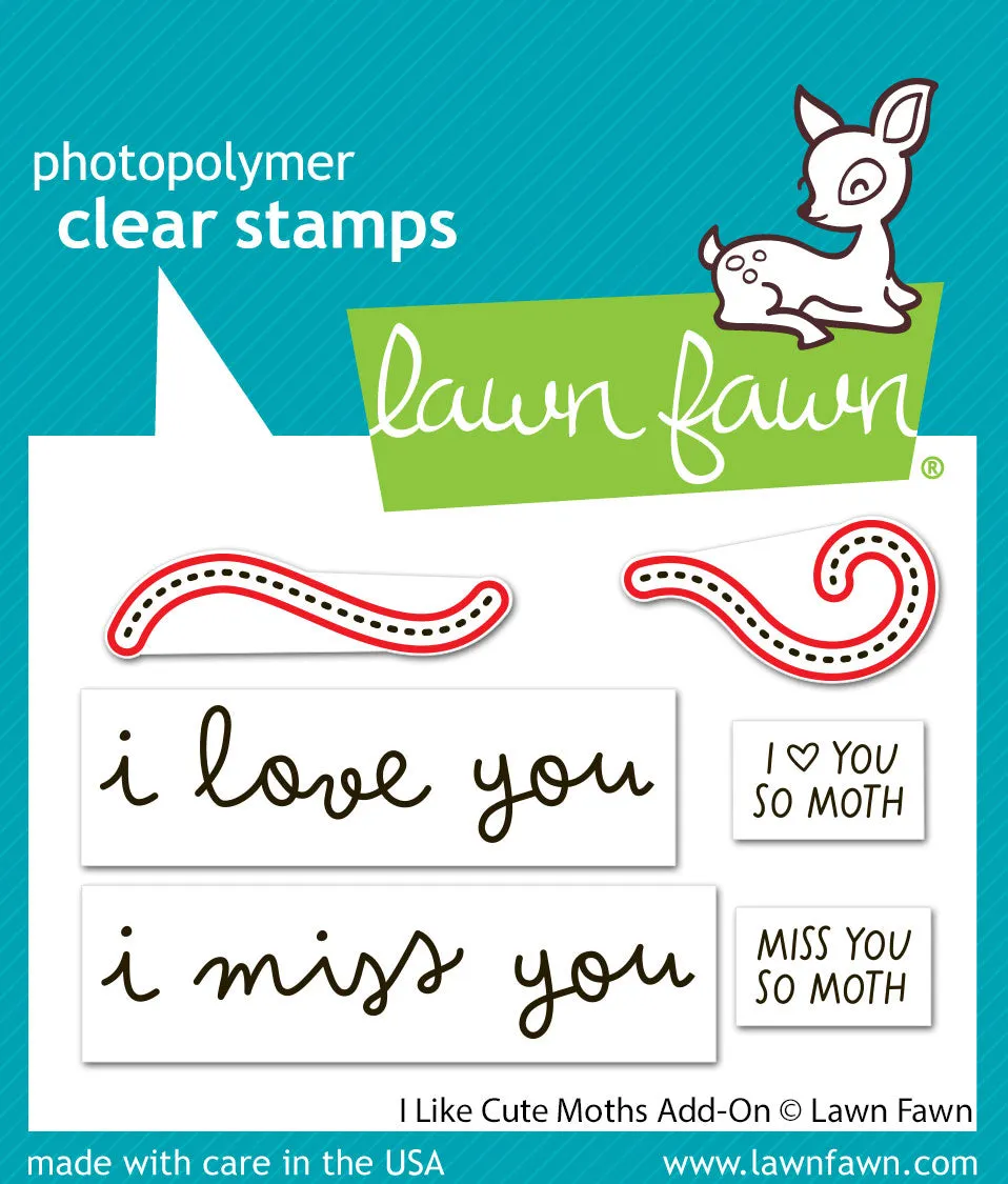 Lawn Fawn I Like Cute Moths Add-On Stanzen 2-teilig