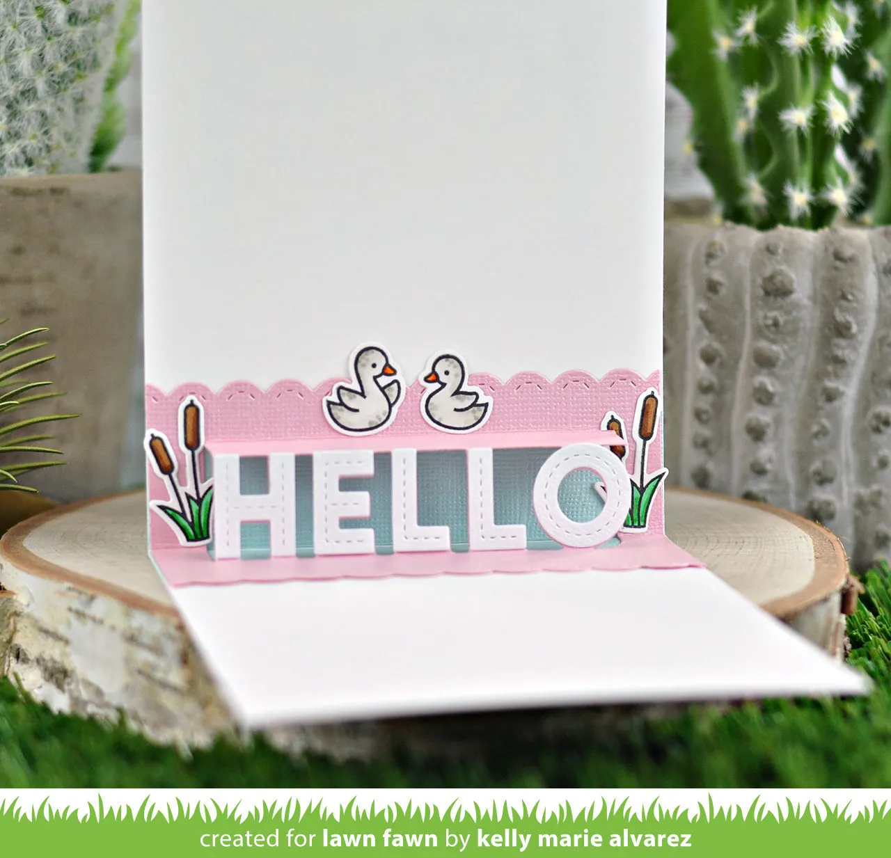 Lawn Fawn Pop-Up Hello Lawn Cuts Stanzen Interaktiv