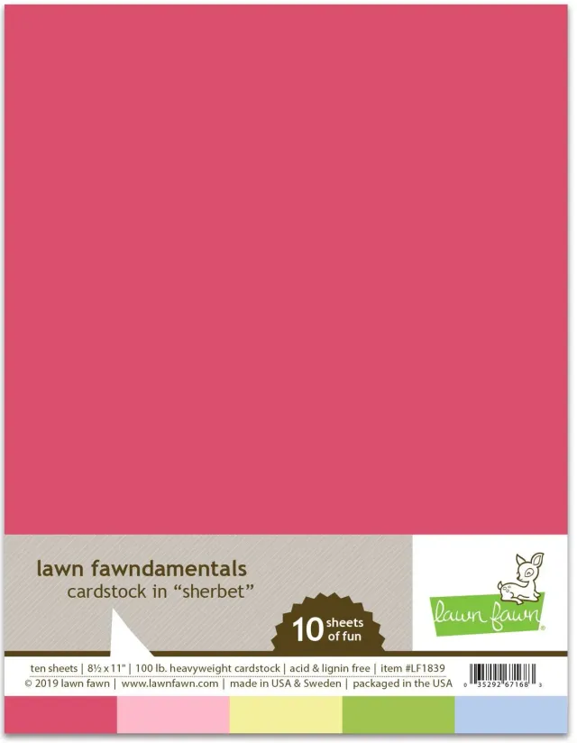 Lawn Fawn Sherbet Pack Farbkarton 10 Bogen sortiert schwer