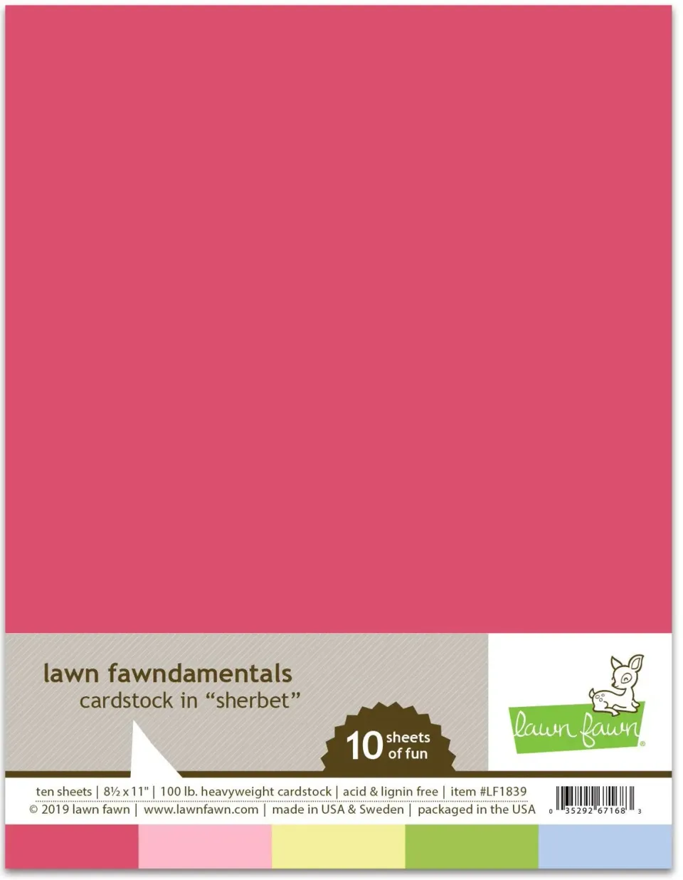 Lawn Fawn Sherbet Pack Farbkarton 10 Bogen sortiert schwer