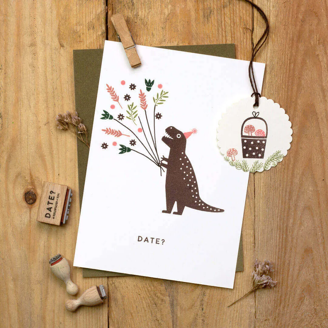Perlenfischer T-Rex Stempel Holz 57x47 mm