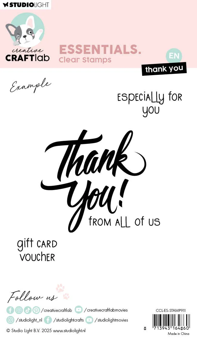 Creative Craftlab Essentials Thank you Clear Stempel Danke