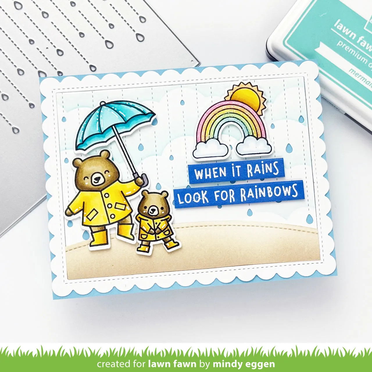 Lawn Fawn Rainy Day Backdrop Stanzschablone Landscape