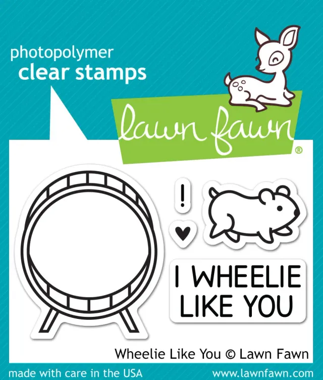 Lawn Fawn Wheelie Like You LF838 Clear Stamps Hamster Mini