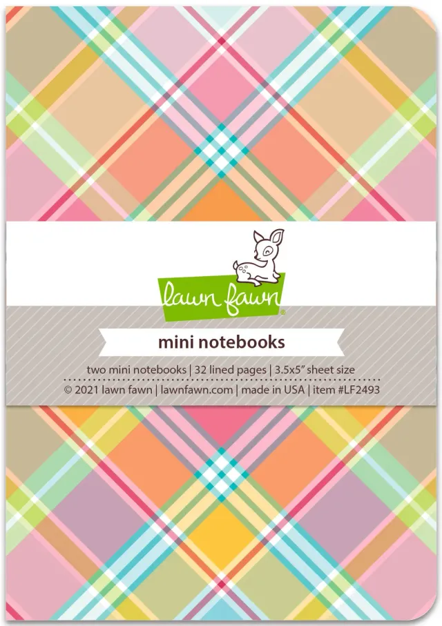 Lawn Fawn Perfectly Plaid Remix Mini Notebooks 2er liniert