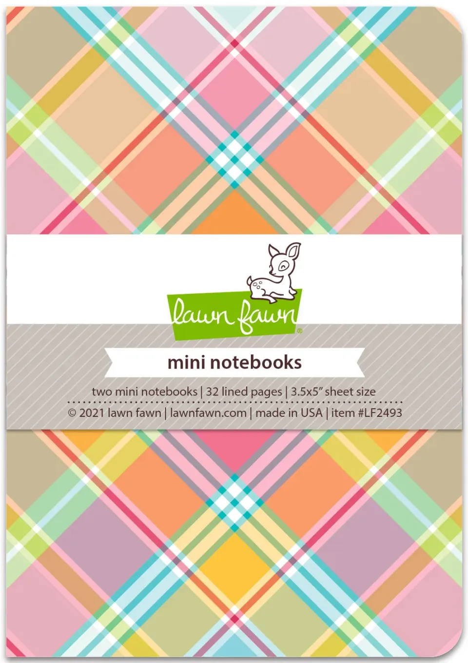 Lawn Fawn Perfectly Plaid Remix Mini Notebooks 2er liniert