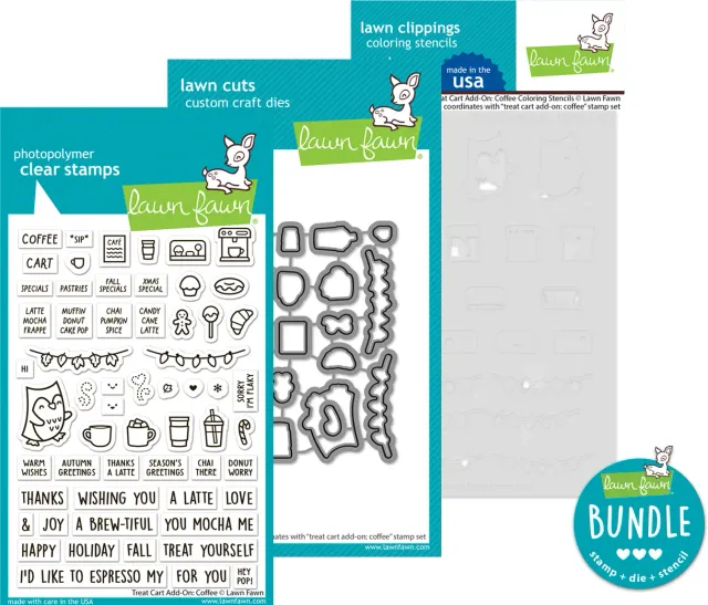 Lawn Fawn Treat Cart Coffee Bundle Stempel Stanzen