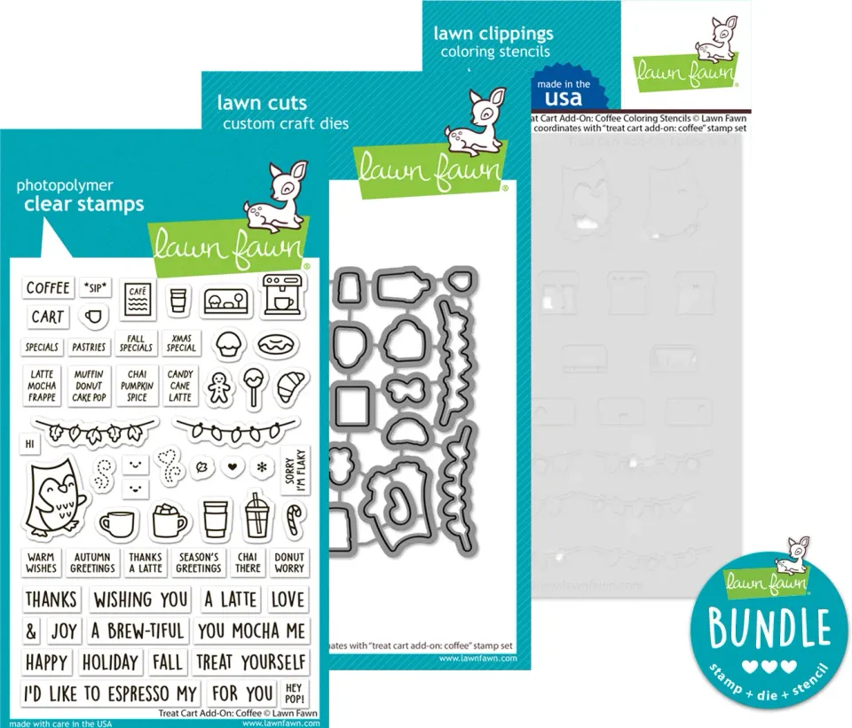 Lawn Fawn Treat Cart Coffee Bundle Stempel Stanzen