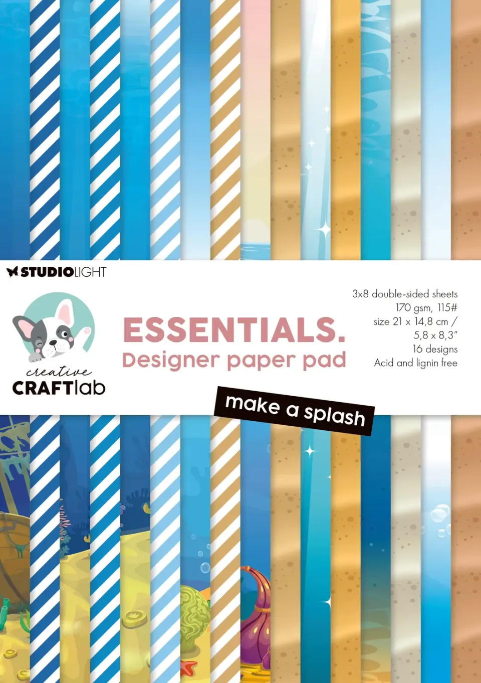 StudioLight Creative Craftlab Make a splash Papierblock A5 24 Blatt Wasser