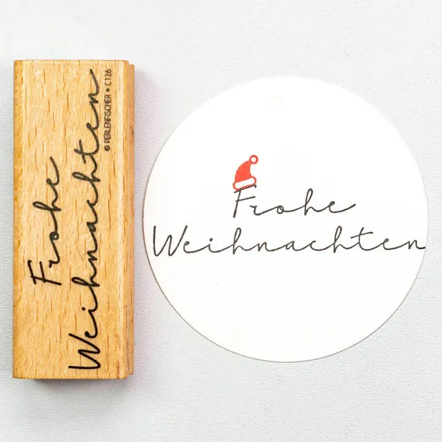 Perlenfischer Frohe Weihnachten 3 Stempel 18x76 mm