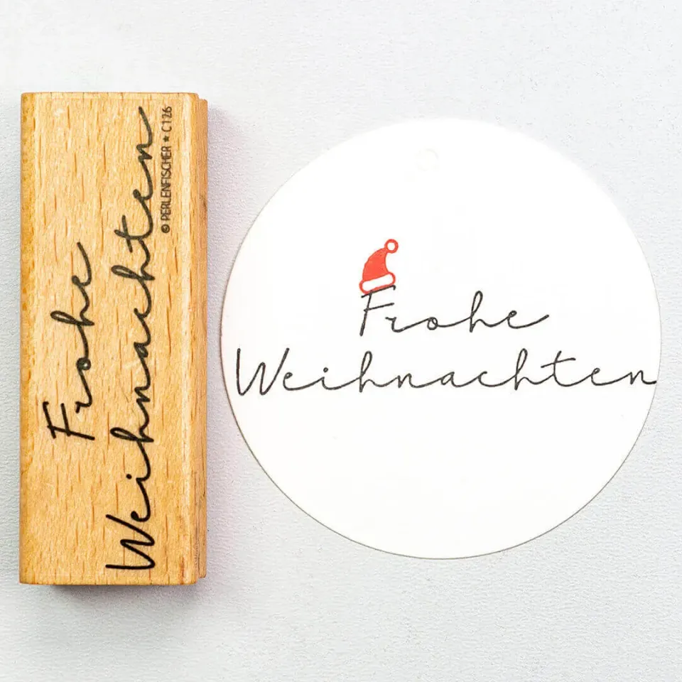 Perlenfischer Frohe Weihnachten 3 Stempel 18x76 mm