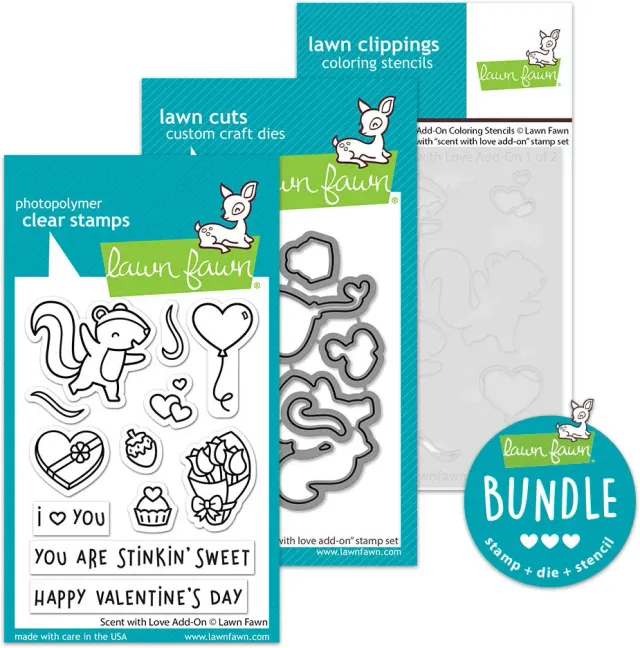 Lawn Fawn Scent with Love Add-On Stempel+Stanzen+Schablonen Set