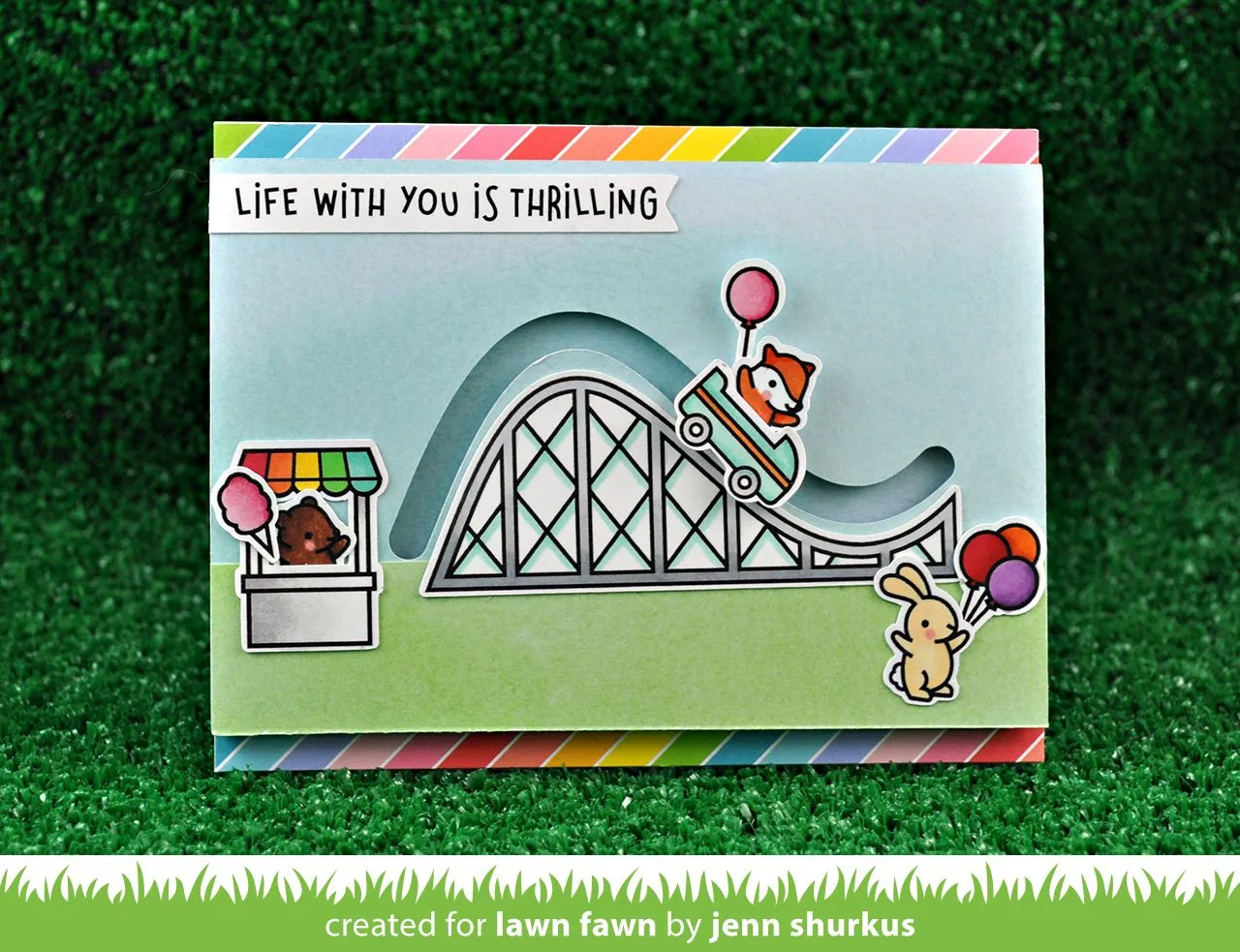 Lawn Fawn Coaster Critters Slide On Over Stanzen Add-On