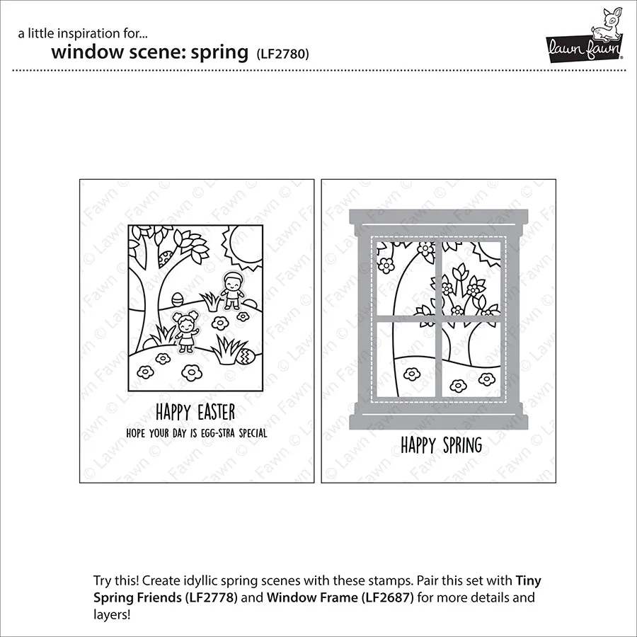 Lawn Fawn Window Scene Spring Clear Stamps Ostern