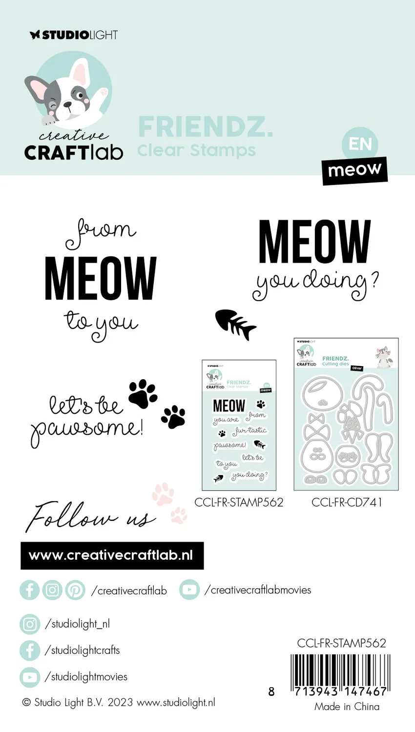 StudioLight Creative Craftlab Friendz Silikonstempel Meow Katze