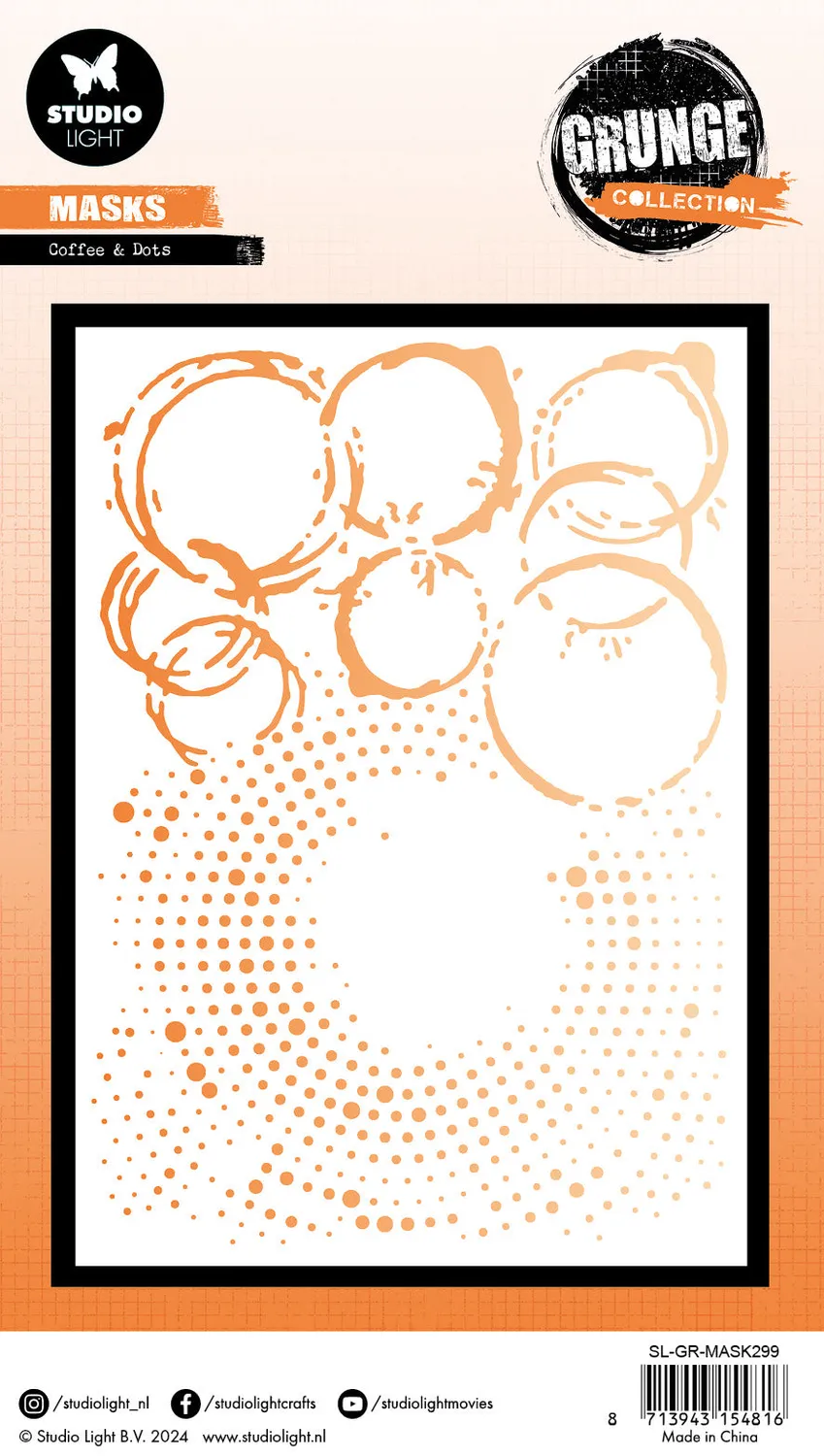 StudioLight Grunge Schablone Coffee Dots Mask 148 mm