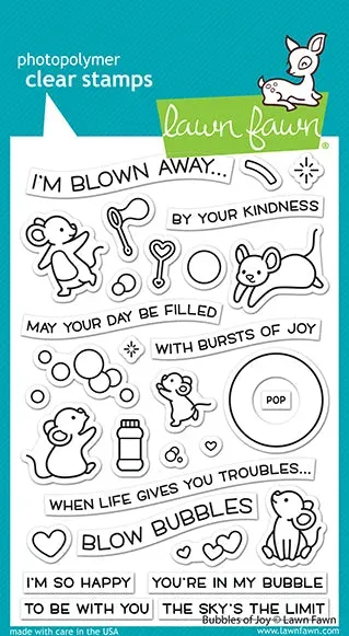 Lawn Fawn Bubbles of Joy Stempelset Mäuse