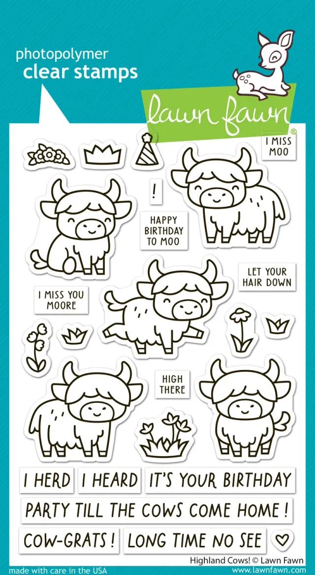 Lawn Fawn LF4116 Highland Cows Clear Stamps Stempelset