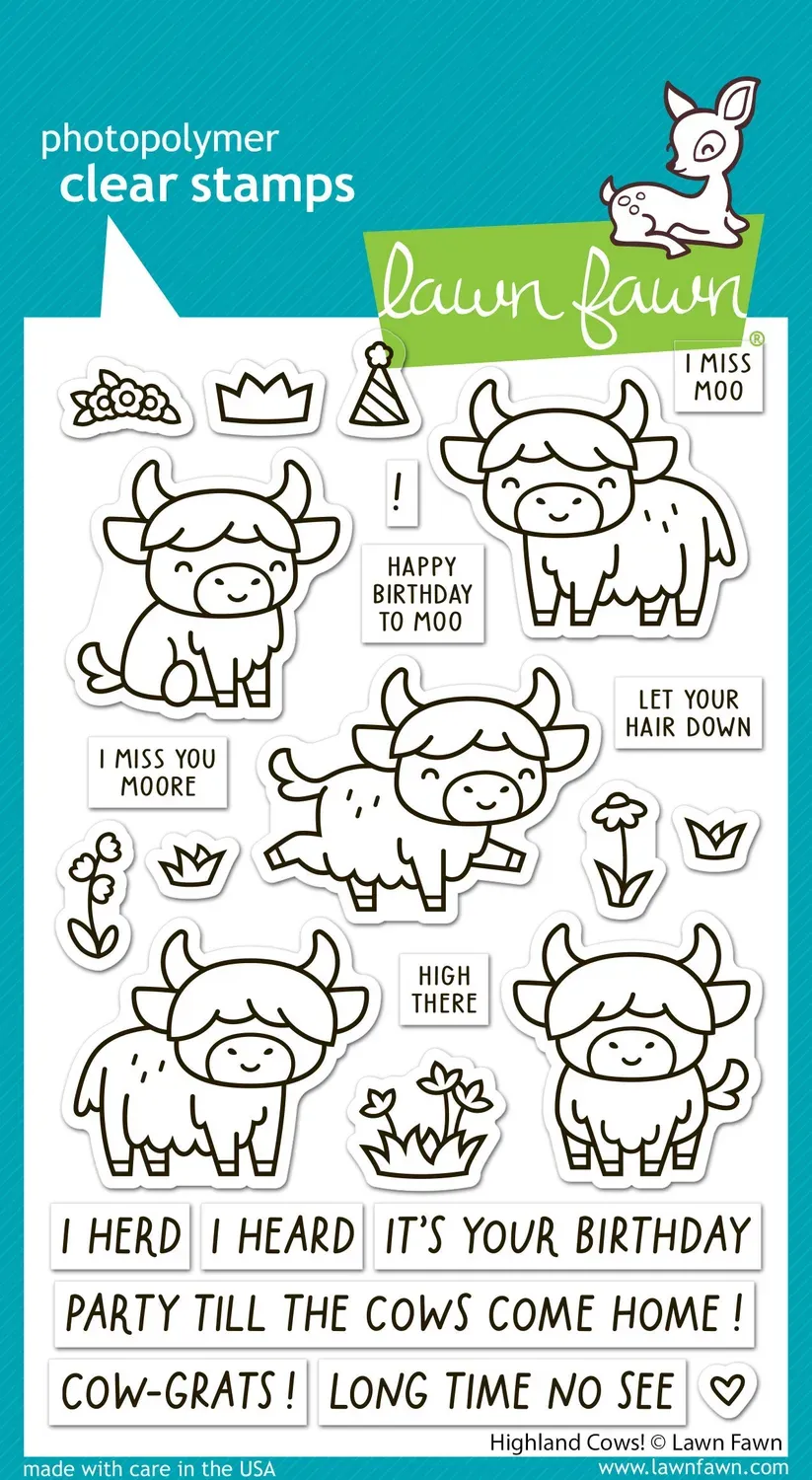 Lawn Fawn LF4116 Highland Cows Clear Stamps Stempelset