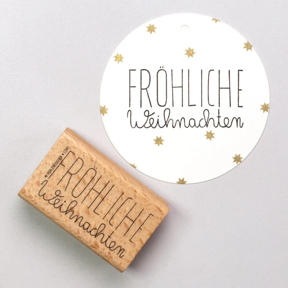 Perlenfischer Fröhliche Weihnachten 2 Stempel 27x51 mm