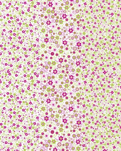 décopatch 571 Papier 20 Blätter rosa-grün Blumen