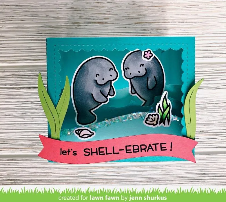Lawn Fawn Manatee-rific Clear Stamps Stempelset Seekühe
