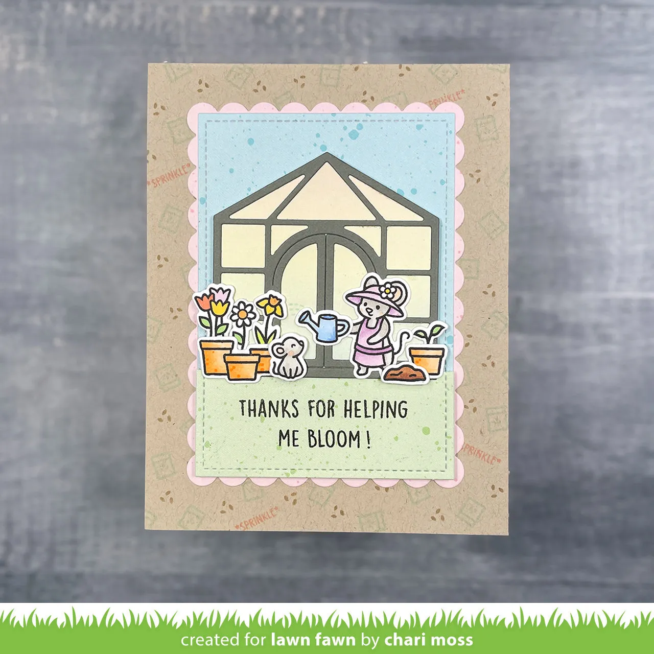 Lawn Fawn Garden Mouse LF3364 Clear Stamps Garten Maus
