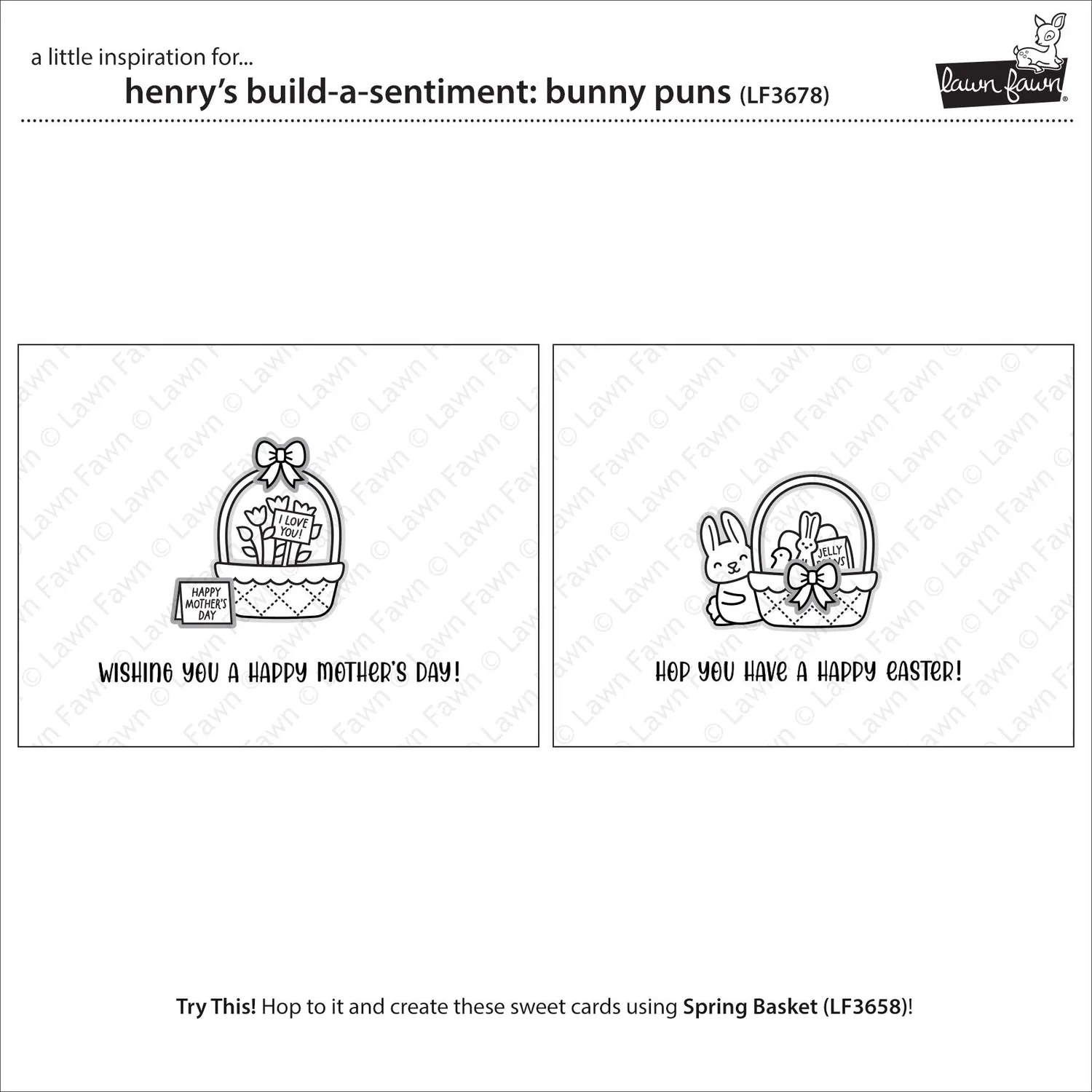 Lawn Fawn Henry's Bunny Puns Clear Stamps Spruchset EN